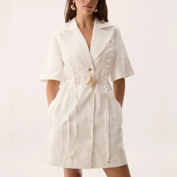 Aje Ana Mini Dress in Ivory - Picture 1 of 14
